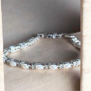 Vintage Avon Moonstone Style Tennis Bracelet June Birthstone Silver Tone NIB